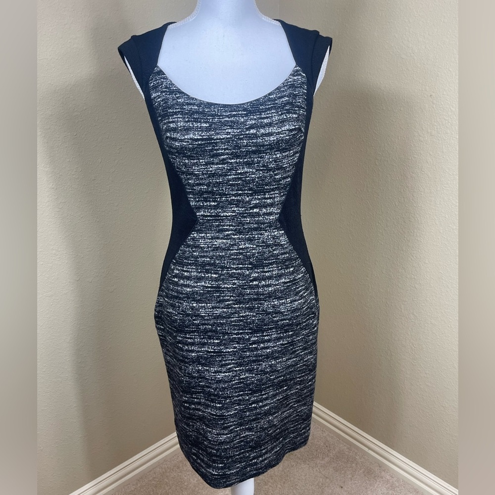 Ann Taylor size 2 black/white body con sheath
